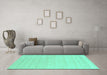 Machine Washable Abstract Turquoise Contemporary Area Rugs in a Living Room,, wshcon2524turq