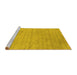 Sideview of Machine Washable Abstract Yellow Contemporary Rug, wshcon2525yw