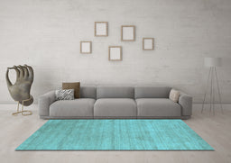 Machine Washable Abstract Light Blue Contemporary Rug in a Living Room, wshcon2525lblu