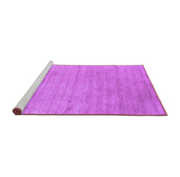 Sideview of Machine Washable Abstract Purple Contemporary Area Rugs, wshcon2525pur