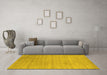 Machine Washable Abstract Yellow Contemporary Rug in a Living Room, wshcon2525yw