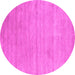 Round Machine Washable Abstract Pink Contemporary Rug, wshcon2525pnk