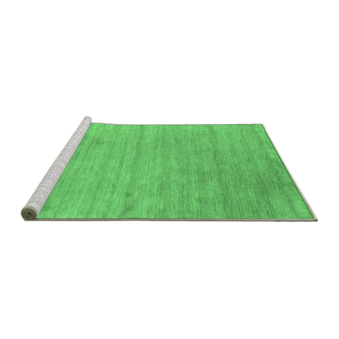 Sideview of Machine Washable Abstract Emerald Green Contemporary Area Rugs, wshcon2525emgrn