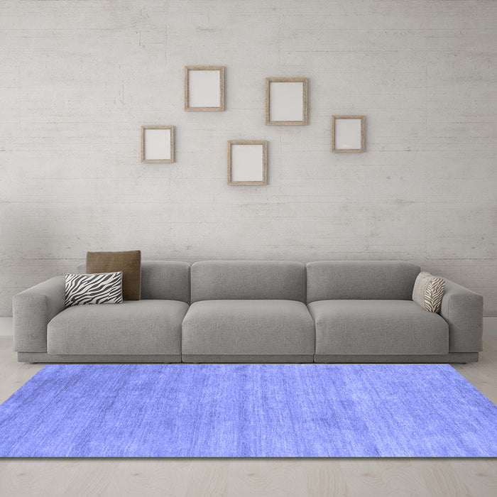 Machine Washable Abstract Blue Contemporary Rug in a Living Room, wshcon2525blu