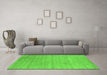 Machine Washable Abstract Green Contemporary Area Rugs in a Living Room,, wshcon2525grn