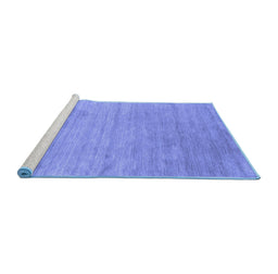 Sideview of Machine Washable Abstract Blue Contemporary Rug, wshcon2525blu