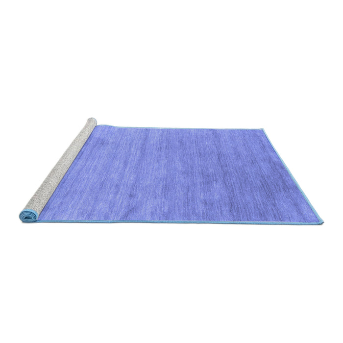 Sideview of Machine Washable Abstract Blue Contemporary Rug, wshcon2525blu