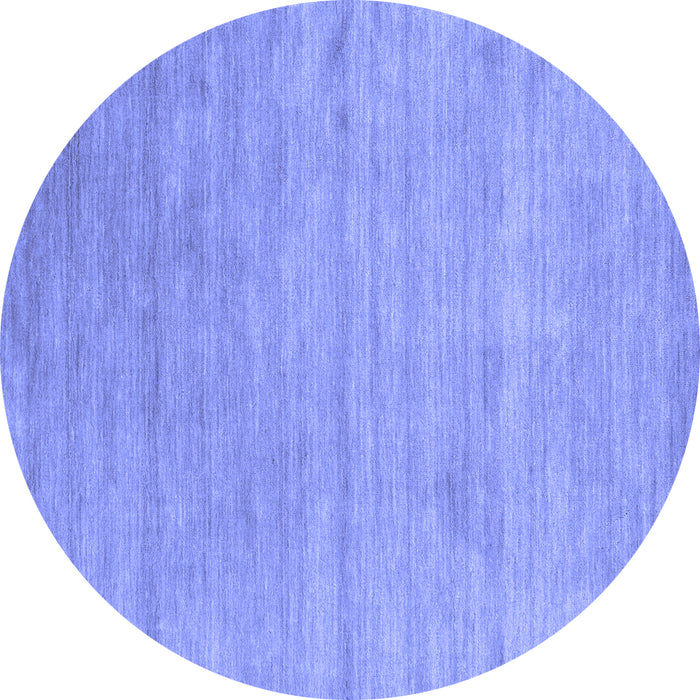 Round Abstract Blue Contemporary Rug, con2525blu