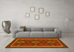 Machine Washable Oriental Yellow Traditional Rug in a Living Room, wshcon2526yw