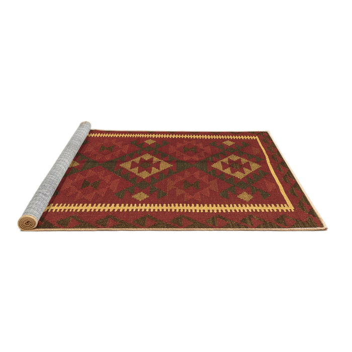Sideview of Machine Washable Oriental Brown Traditional Rug, wshcon2526brn