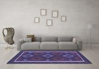 Machine Washable Oriental Blue Traditional Rug, wshcon2526blu