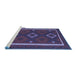 Sideview of Machine Washable Oriental Blue Traditional Rug, wshcon2526blu