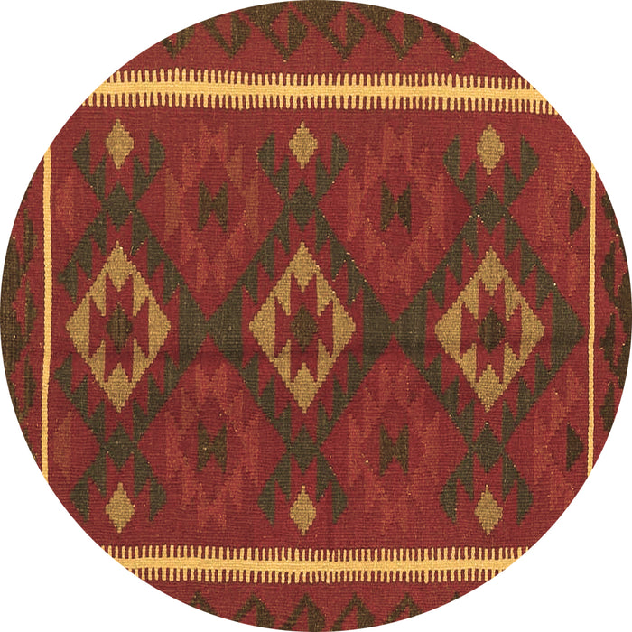 Round Oriental Brown Traditional Rug, con2526brn