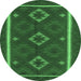 Round Oriental Emerald Green Traditional Rug, con2526emgrn
