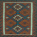 Square Machine Washable Oriental Light Blue Traditional Rug, wshcon2526lblu