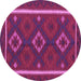 Round Oriental Purple Traditional Rug, con2526pur