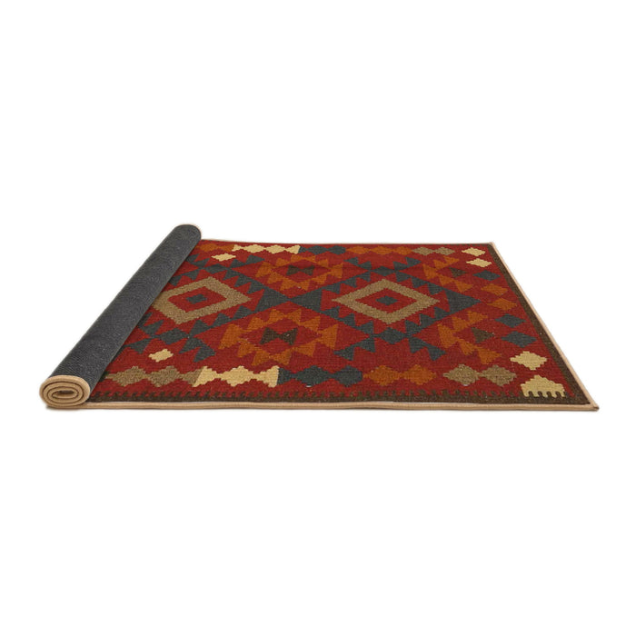 Thickness of Contemporary Saddle Brown Oriental Rug, con2527