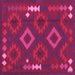 Square Machine Washable Oriental Pink Traditional Rug, wshcon2527pnk