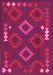 Machine Washable Oriental Pink Traditional Rug, wshcon2527pnk