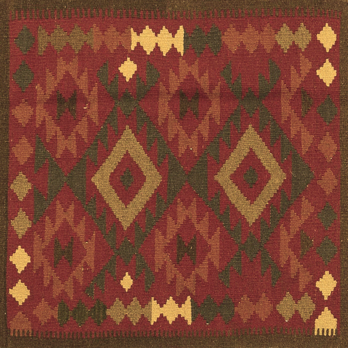 Square Machine Washable Oriental Brown Traditional Rug, wshcon2527brn