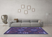 Machine Washable Oriental Blue Traditional Rug, wshcon2527blu