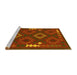 Sideview of Machine Washable Oriental Yellow Traditional Rug, wshcon2527yw