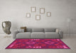 Machine Washable Oriental Pink Traditional Rug in a Living Room, wshcon2527pnk