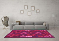 Machine Washable Oriental Pink Traditional Rug, wshcon2527pnk