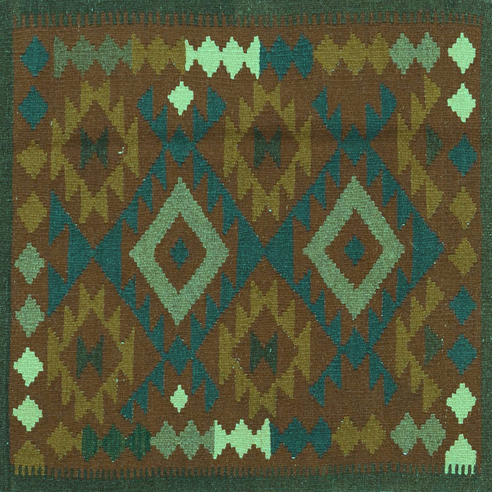 Square Machine Washable Oriental Turquoise Traditional Area Rugs, wshcon2527turq