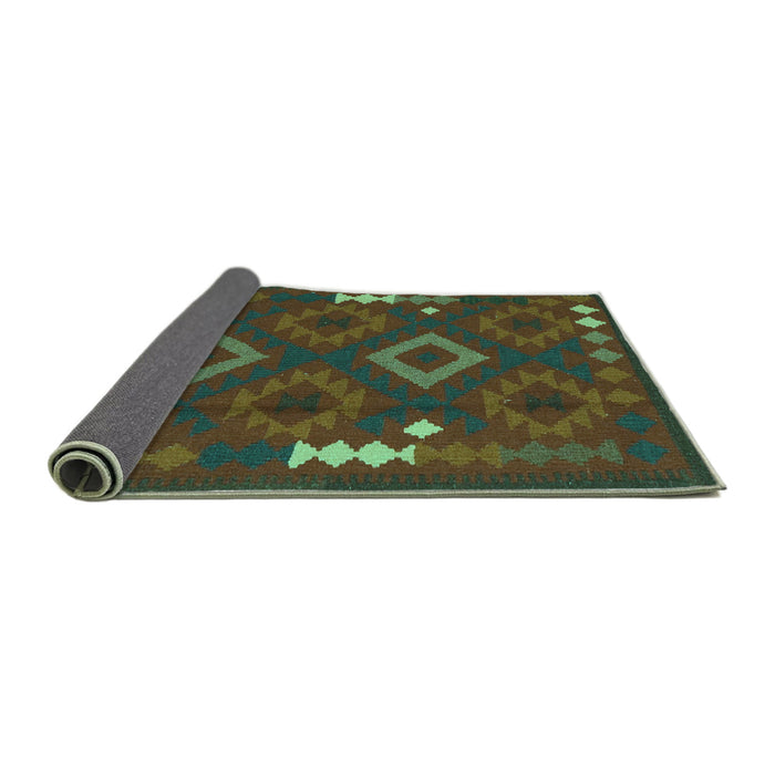 Sideview of Oriental Turquoise Traditional Rug, con2527turq