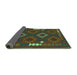 Sideview of Oriental Turquoise Traditional Rug, con2527turq