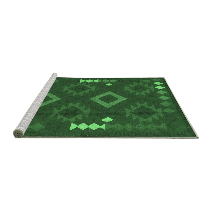 Sideview of Machine Washable Oriental Emerald Green Traditional Area Rugs, wshcon2527emgrn