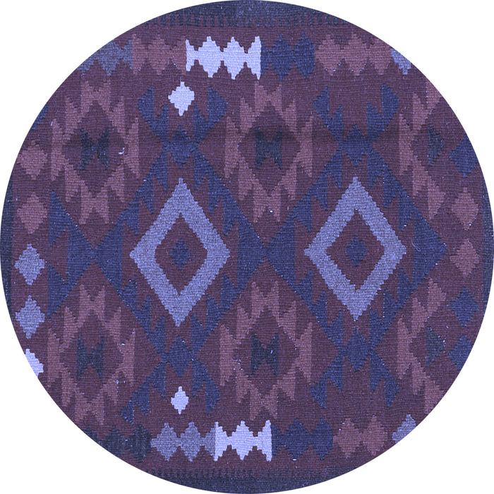 Round Machine Washable Oriental Blue Traditional Rug, wshcon2527blu