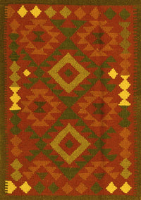 Oriental Yellow Traditional Rug, con2527yw