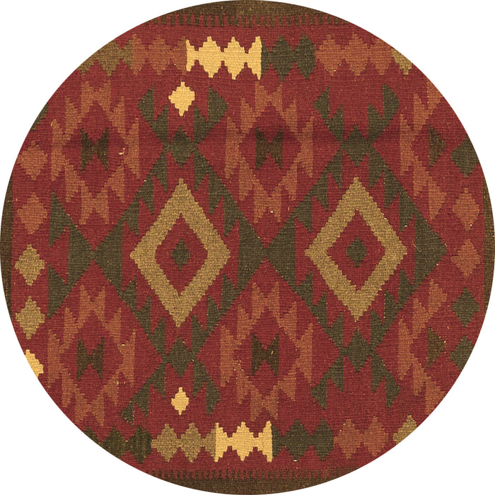 Round Machine Washable Oriental Brown Traditional Rug, wshcon2527brn