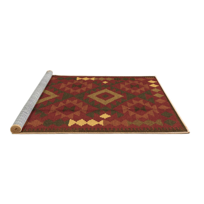 Sideview of Machine Washable Oriental Brown Traditional Rug, wshcon2527brn