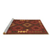 Sideview of Machine Washable Oriental Brown Traditional Rug, wshcon2527brn