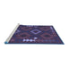 Sideview of Machine Washable Oriental Blue Traditional Rug, wshcon2527blu