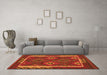 Machine Washable Oriental Orange Traditional Area Rugs in a Living Room, wshcon2528org