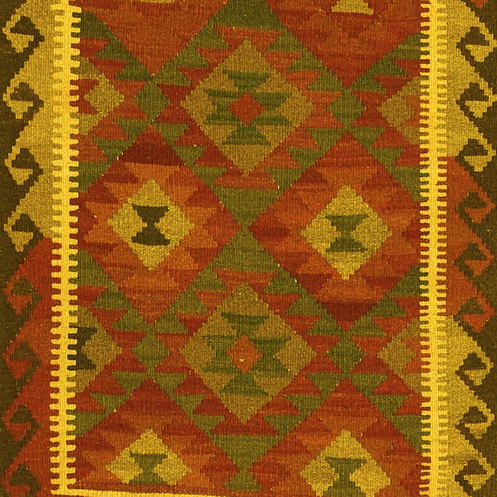 Machine Washable Oriental Yellow Traditional Rug, wshcon2528yw