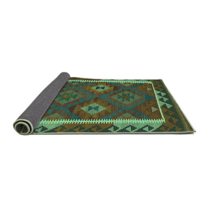 Sideview of Oriental Turquoise Traditional Rug, con2528turq