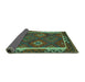 Sideview of Oriental Turquoise Traditional Rug, con2528turq