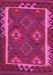 Machine Washable Oriental Pink Traditional Rug, wshcon2528pnk