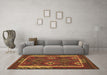 Machine Washable Oriental Brown Traditional Rug in a Living Room,, wshcon2528brn