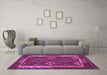 Machine Washable Oriental Purple Traditional Area Rugs in a Living Room, wshcon2528pur