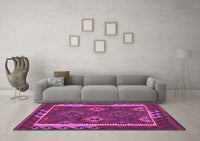 Machine Washable Oriental Purple Traditional Rug, wshcon2528pur