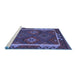 Sideview of Machine Washable Oriental Blue Traditional Rug, wshcon2528blu