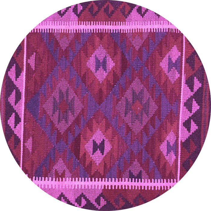 Round Oriental Purple Traditional Rug, con2528pur