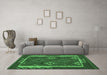 Machine Washable Oriental Emerald Green Traditional Area Rugs in a Living Room,, wshcon2528emgrn