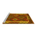 Sideview of Machine Washable Oriental Yellow Traditional Rug, wshcon2528yw